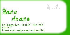 mate arato business card